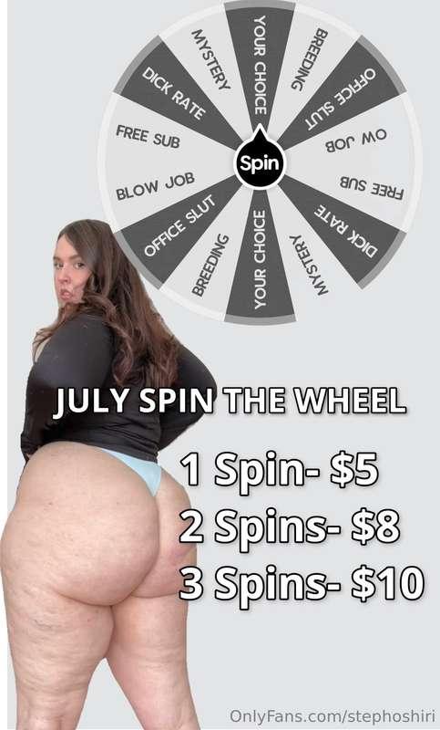 ** SPIN THE WHEEL** are you feeling lucky?! Tip below for a ..