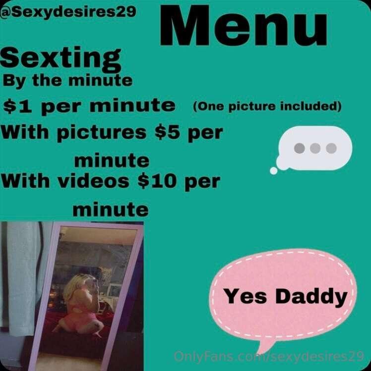 My sexting menu
