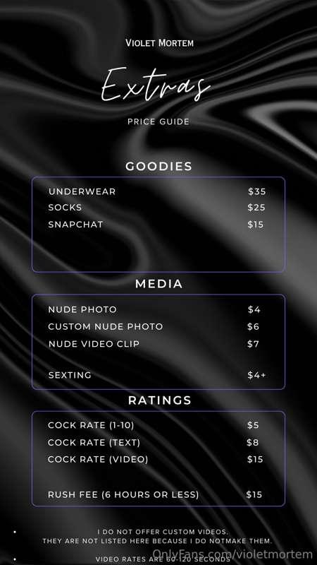 🖤Extras Price Guide🖤
Please reach out to me with any questio..