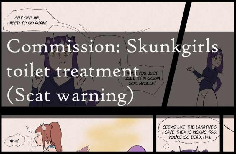 Commission: Skunkgirls toilet treatment (scat warning)