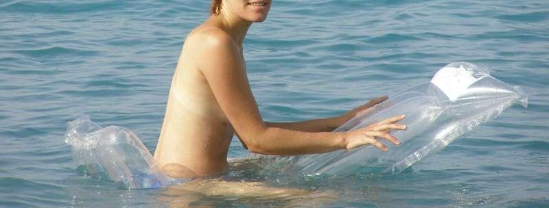 Fun and teasing in the water