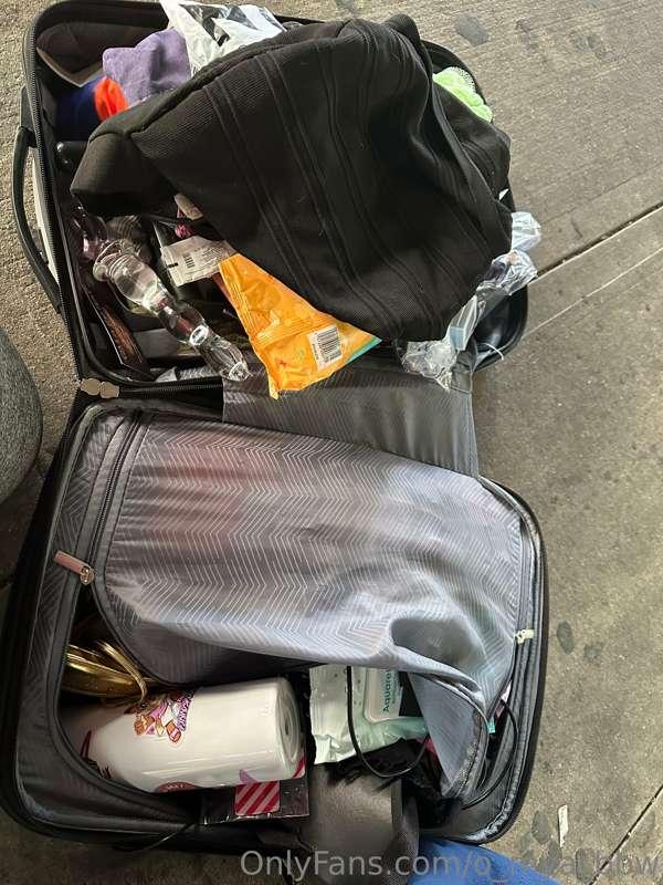 Suitcase split open (it’s broke) and my toys and lingerie we..