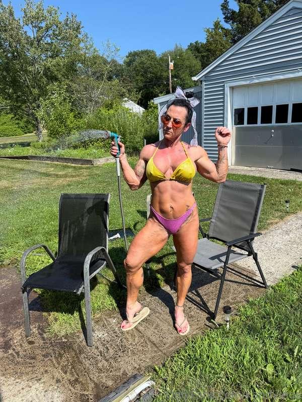 The bow 🎀 stayed in my hair, but the top came off…😜 Cum stro..