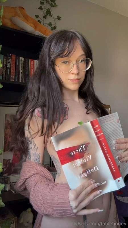 Just lounging, and reading a book, dangerously.😘