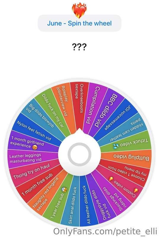 JUNE - Spin the Wheel 🍀 
1 spin - 15$
3 spins - 35$
5 spins ..