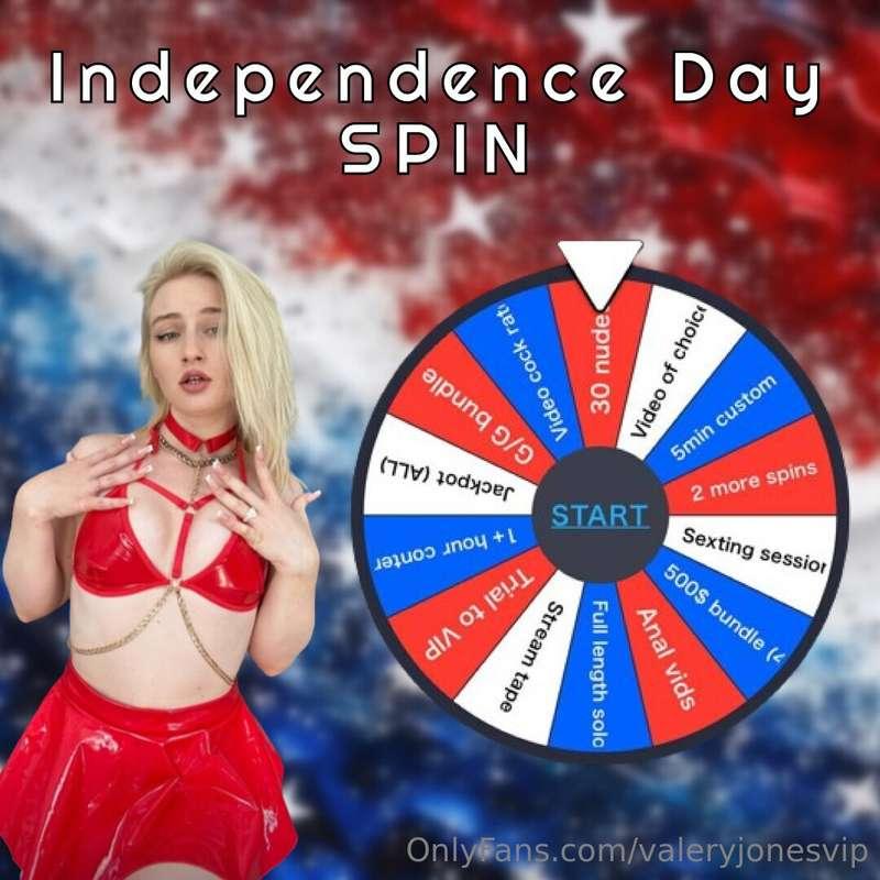 tip $10 to spin! there’s no losing ❤️🤍💙 1 spin per person