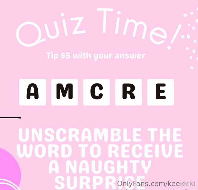 Unscramble the word and tip with your answer to receive a ma..