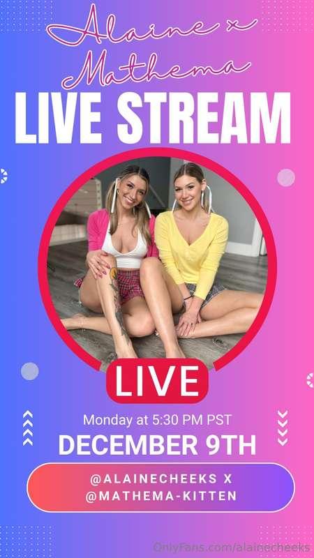 going live w/ @mathema-kitten Monday, 12/9 @ 5:30 pm PST 🥳💘