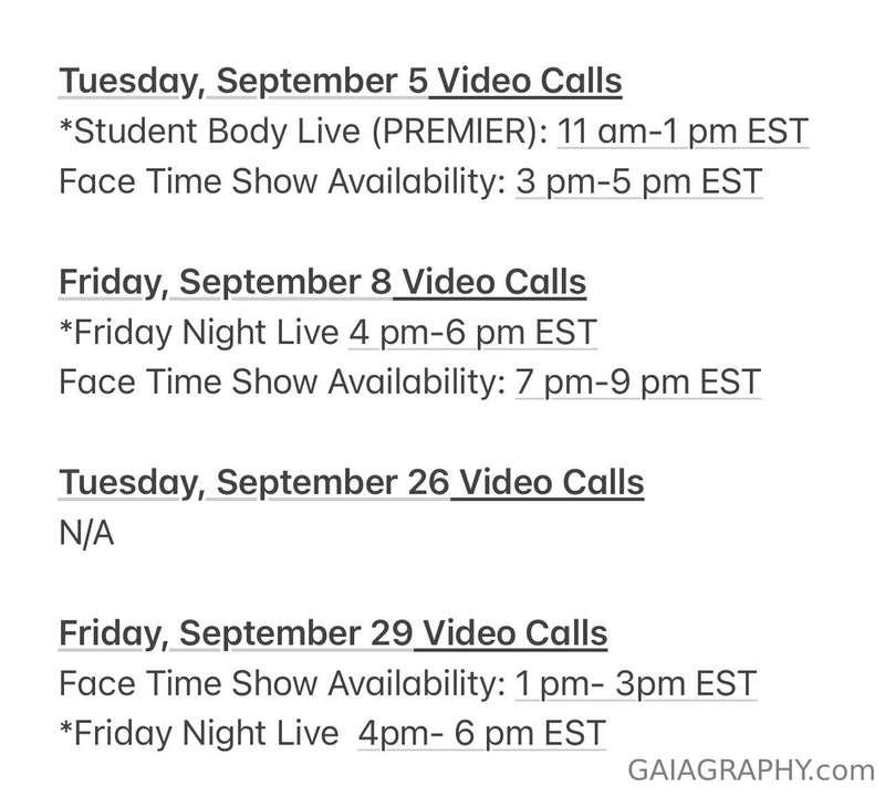SEPTEMBER LIVES & PRIVATE SHOW SCHEDULE
If you’d like to boo..