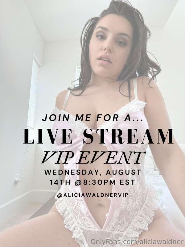 Tonight, I will be going live on my main account @aliciawald..
