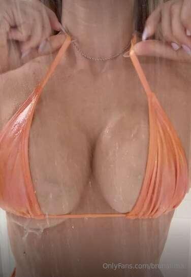 Bikini fun in the shower 🙊💦 check your messages for the vide..