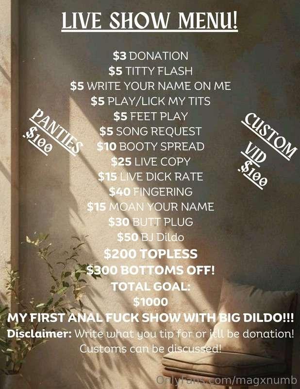 MY FIRST ANAL FUCK SHOW! I cant wait to see you guys tonight..