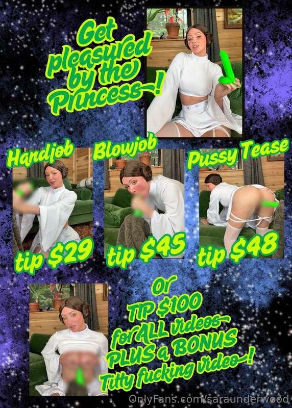 Get your lightsaber READY! The Princess is ready to pleasure..