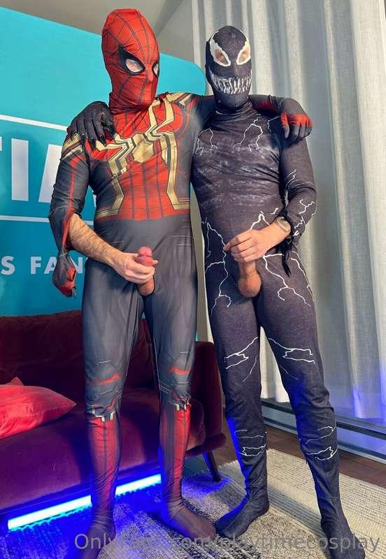 #BehindTheScenes with Venom and Spiderman