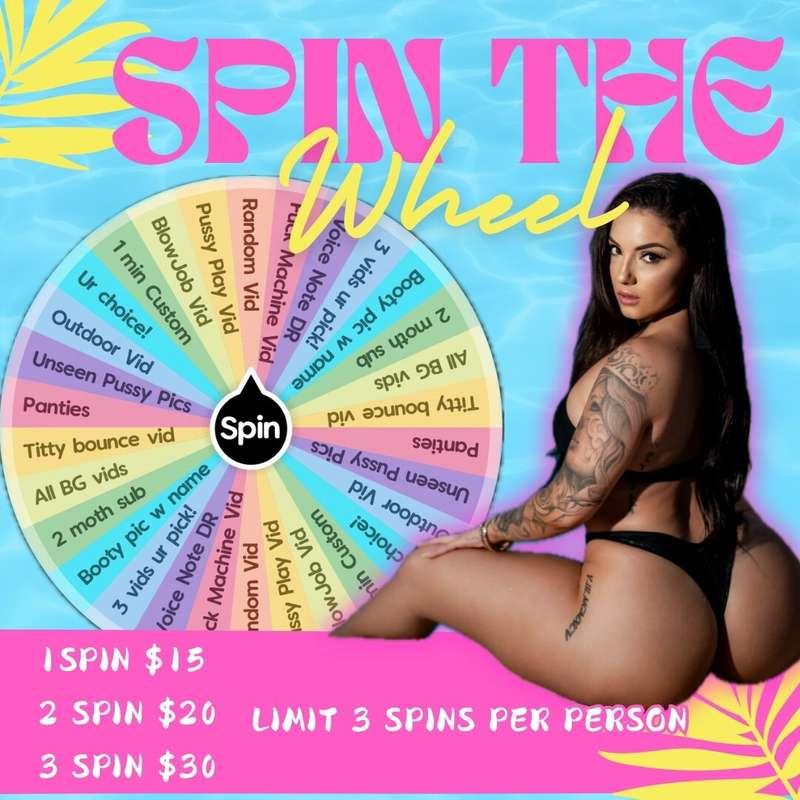 NEW WHEEL SPIN 🔥 1 Spin $15  2 Spin $20  3 Spin $30  LIMIT 3..