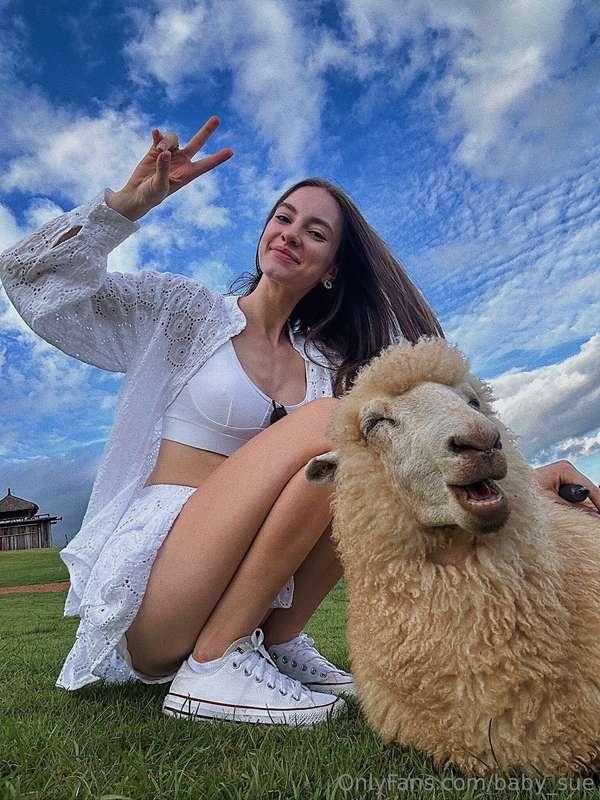 With such a cutie by my side, even the sky feels brighter! 🐑..