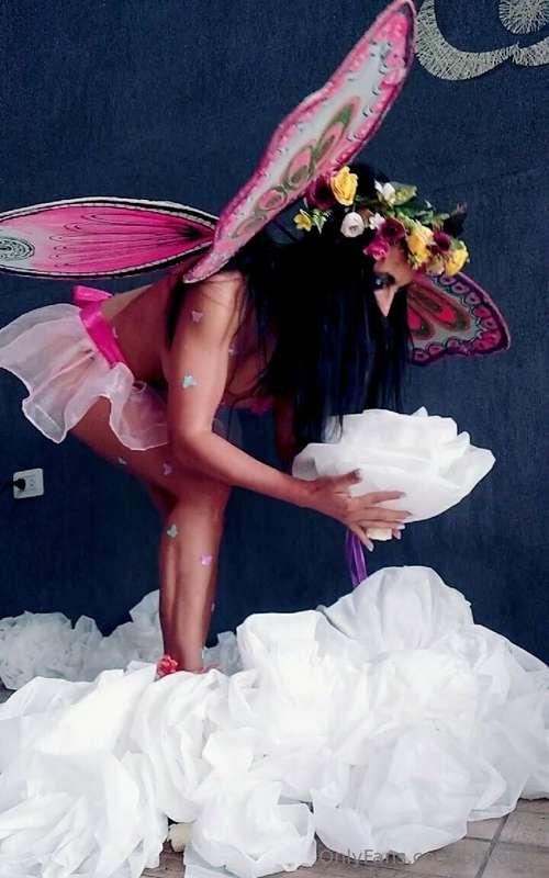 I choose a flower from my garden for you to water...