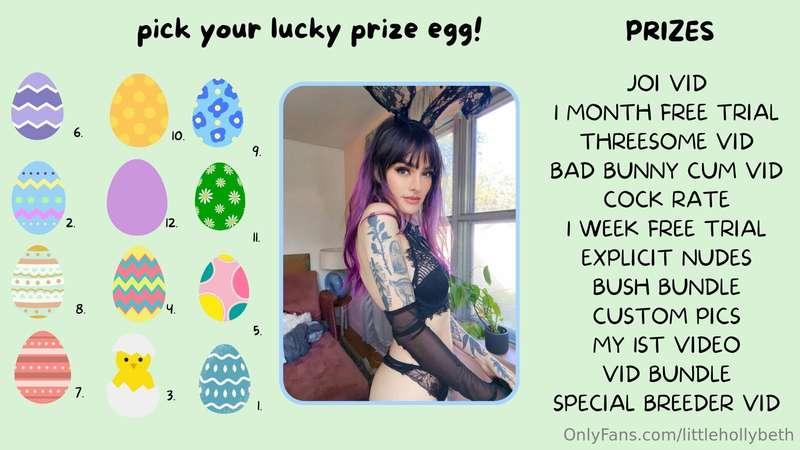  CHOOSE YOUR LUCKY EGG GAME all treats no tricks! ⬇️ OFFER E..