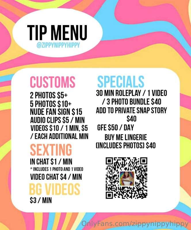 Refreshed the tip menu 😋  hope you like