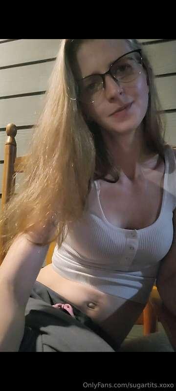 Relaxing outside before bed