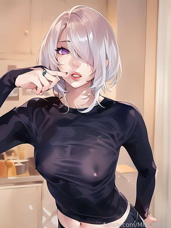 AI art @MissWarmJ 🥳

#fyp #AI #anime #egirl
