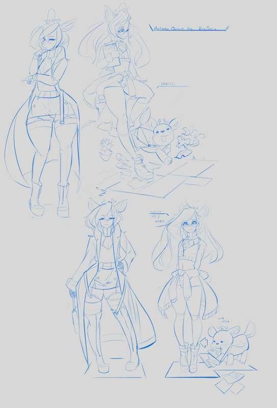 Juni Deer and her trusty secretary in Autumn Outfits!~ - SKETCHES - October 24th