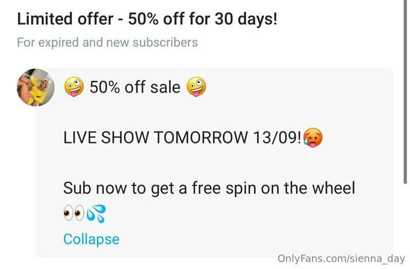 **SALE SALE SALE**

Im going LIVE tomorrow night on my VIP s..