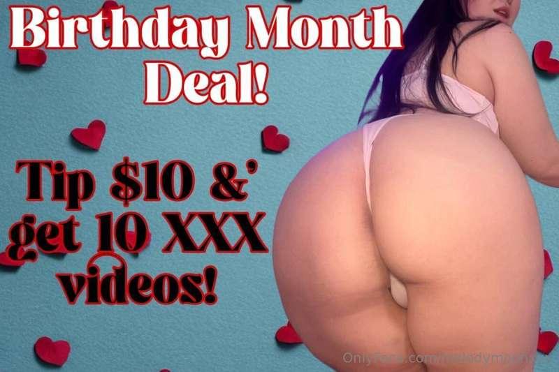 🎂BIRTHDAY MONTH DEAL!🎂TIP $10 & GET 10 XXX VIDEOS!🤪🎉
