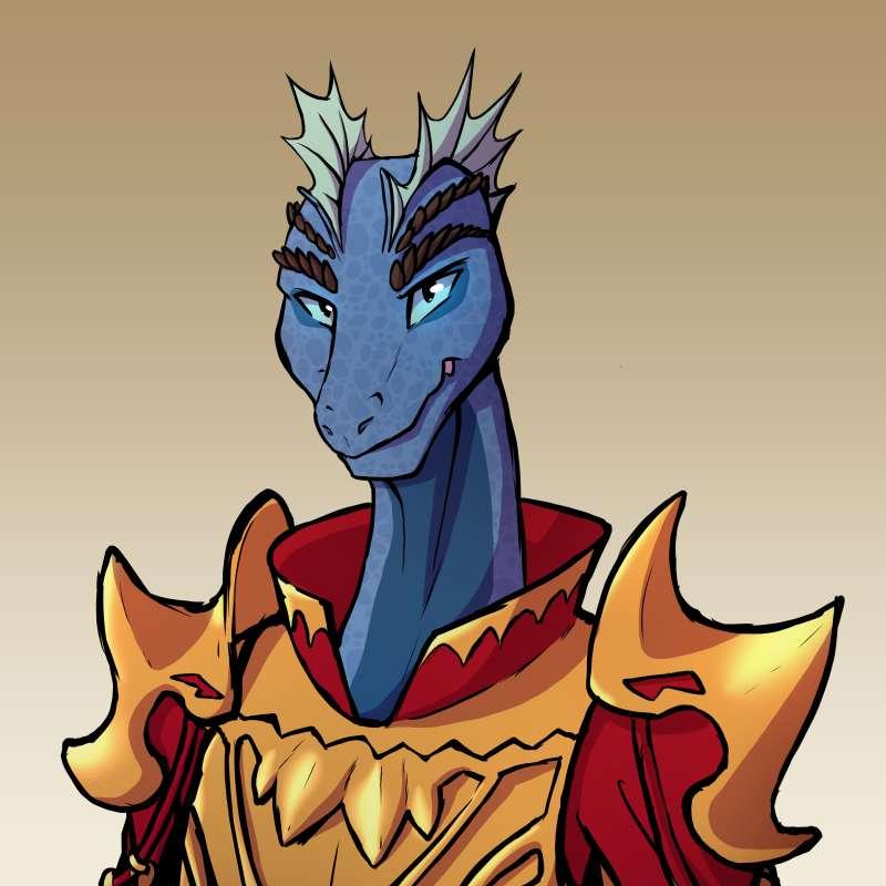 Clerical lizard headshot