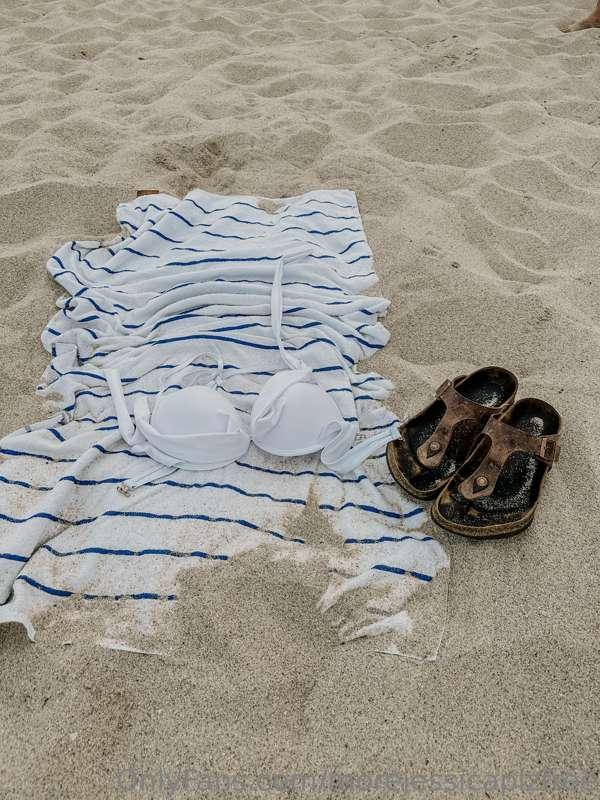 Teasing the sun-soaked sands, this towel is a canvas for ant..