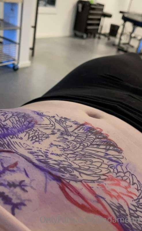 Started with this tattoo today, I looove ravens and I’ve bee..