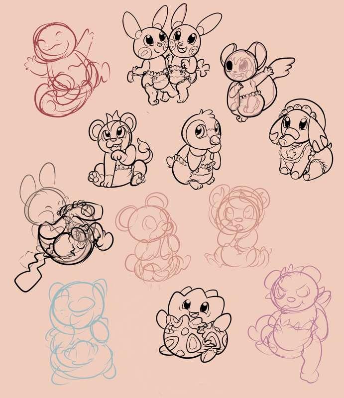 Wip of Diapering my Fave Pokemons