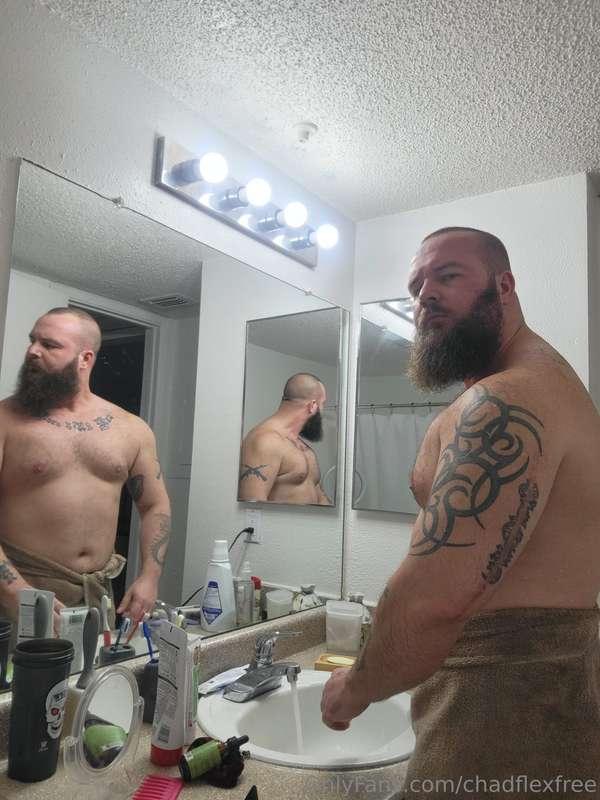 I see you staring. The towel only comes off for good studs a..