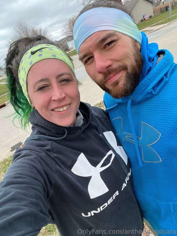 We got a run in together and Hubby went to the gym!! I will ..