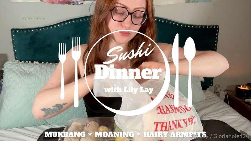 Sushi Dinner Mukbang ♨(⋆‿⋆)♨ having dinner in my glasses, bl..