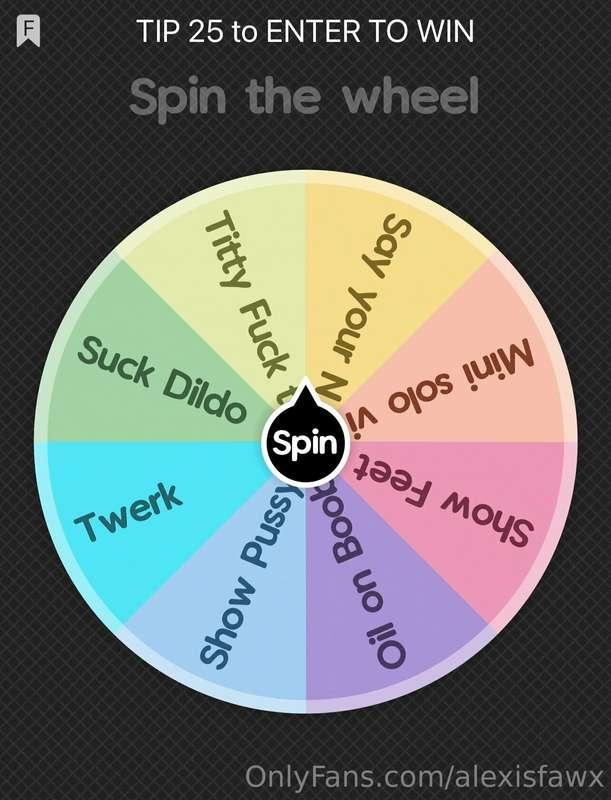 Live Show Spin the Wheel Tonight
DURING LIVE SHOW 
Tip 25 to..