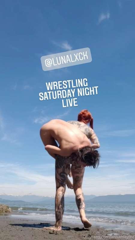 @lunaluck and I are wrestling Saturday night on MFC at 8. Be..