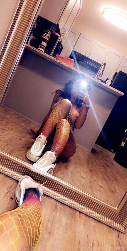 No clothes and fishnets is always a mood😛