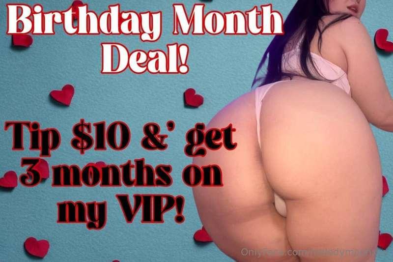 🎂BIRTHDAY MONTH DEAL🎂Tip $10 & get 3 months on my VIP!!😈💦✨ON..