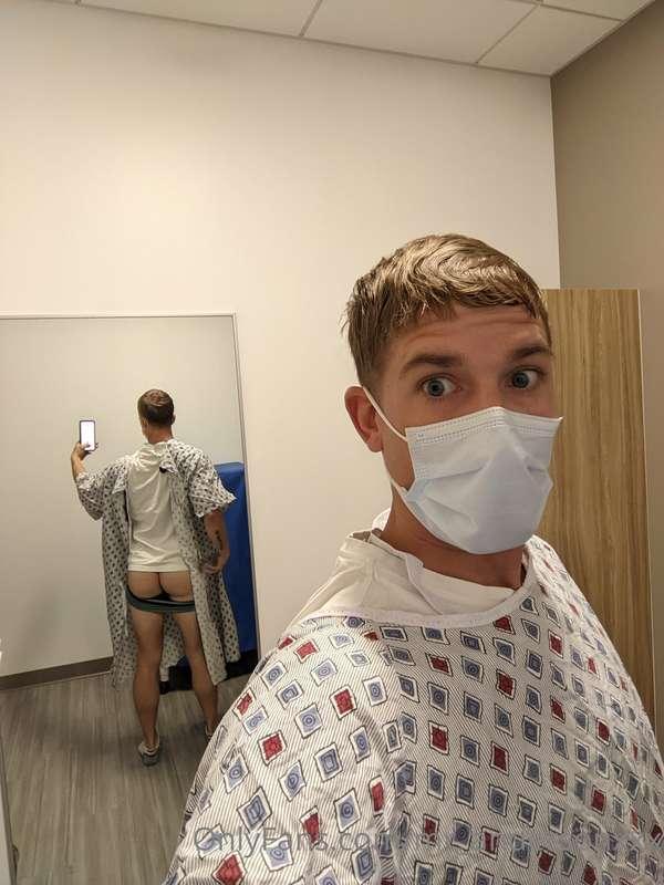 Getting some X-rays on my knee. Had to snap a booty pic in t..
