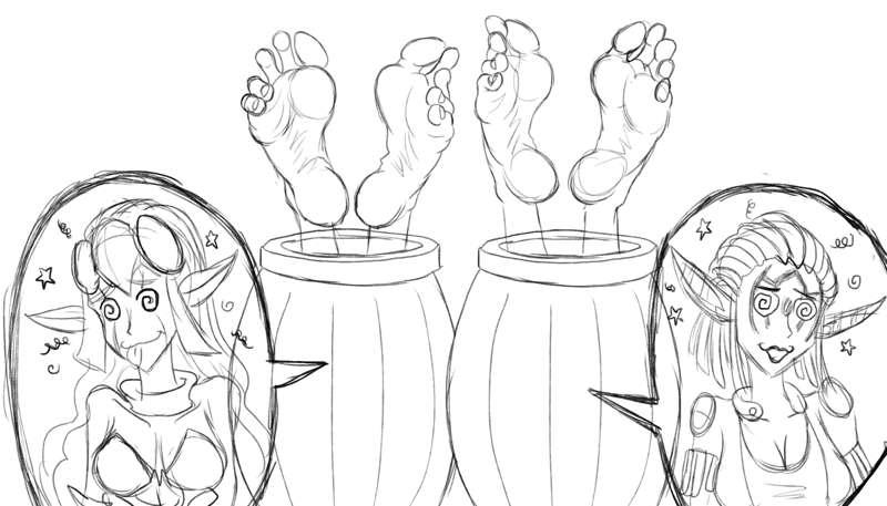 Maia and Ashelin knocked out in barrels [Commission][sketch]