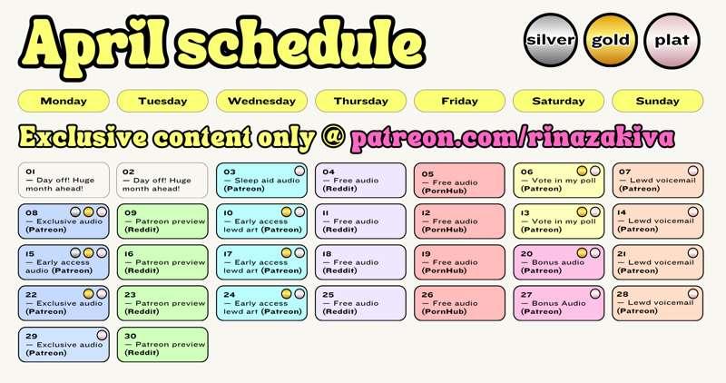 🤍 APRIL CONTENT SCHEDULE! 🤍