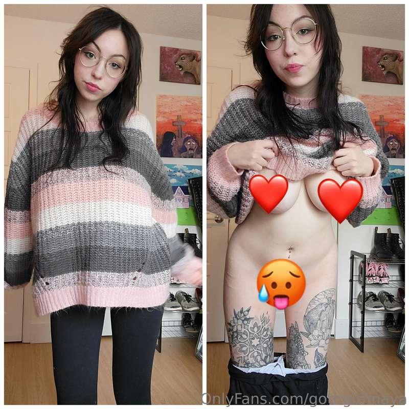 sweater stripping and nudes set!!