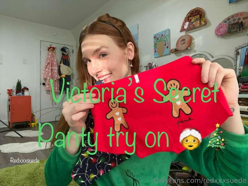 Victoria’s Secret holiday panty try on 🎄💚🥛🍪🎅 swipe to watch ..