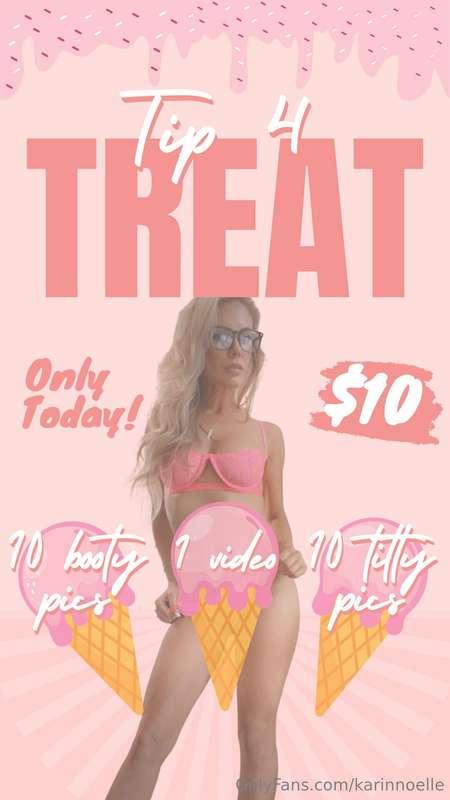 ***Tip 4 Treat!***
Tip $10 to receive a yummy treat! 😋🍦Choos..