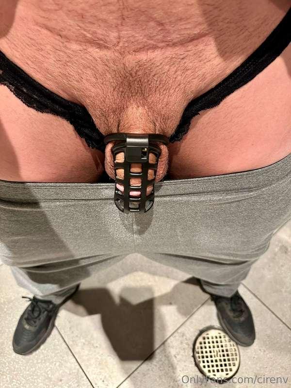 Making hubby prove he is wearing his cage, even while at the..