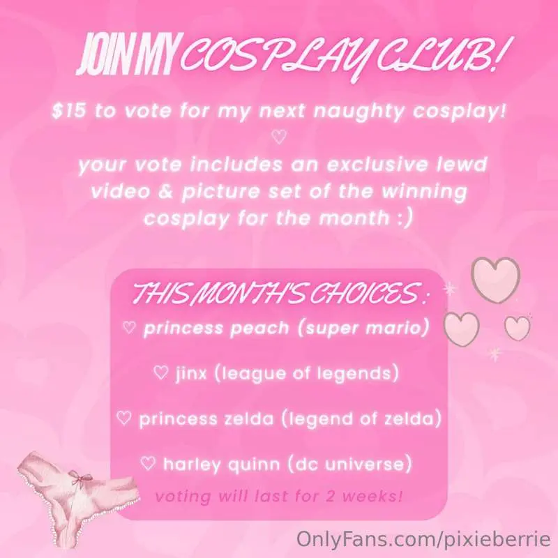 🌸 pixie's cosplay club! 🌸 

can i be your dress up doll? (*ฅ..