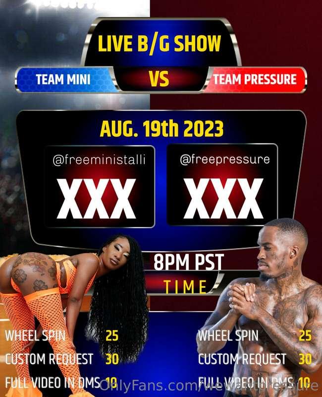 CHANGE OF PLANS I WILL BE LIVE TOMORROW NIGHT WITH @freemini..