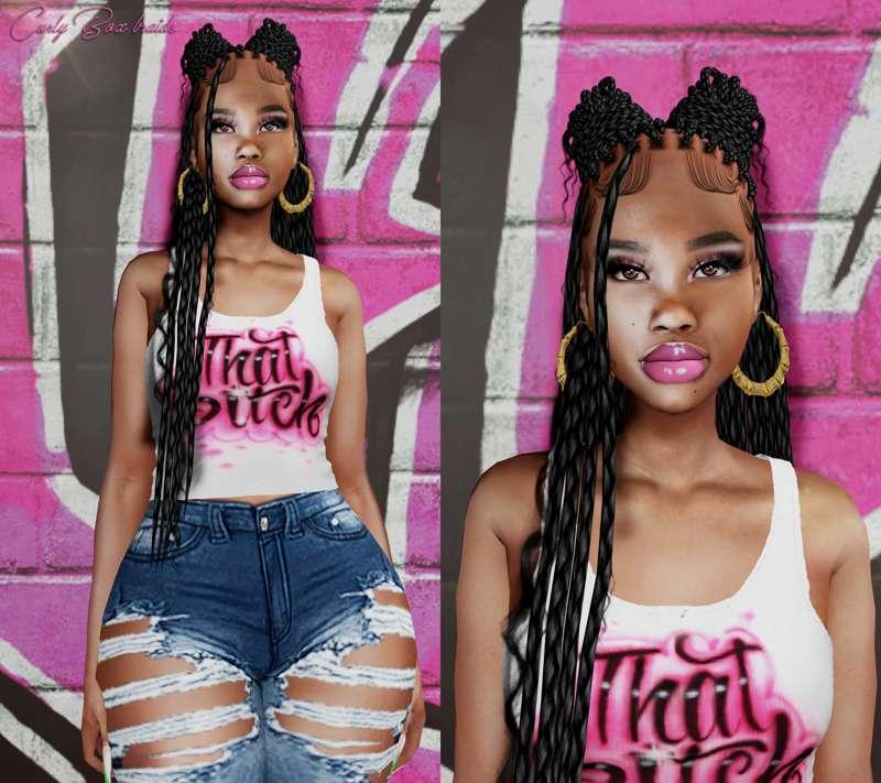 Curly Box Braids 